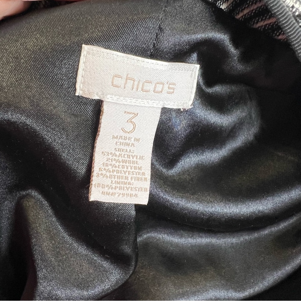 Chico’s Womens Diagonal Jacquard Striped Lise Jacket - Picture 9 of 9